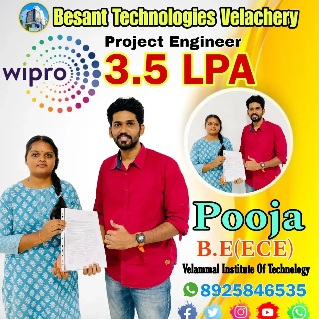 Besant Technologies Placement Record with 3.5 LPA