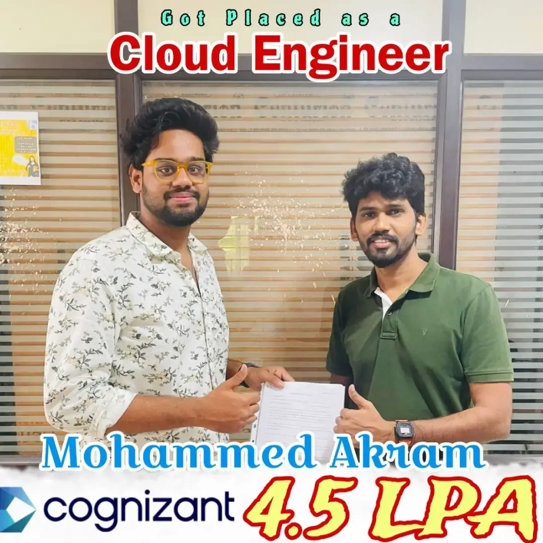 Cloud Computing  course placed student