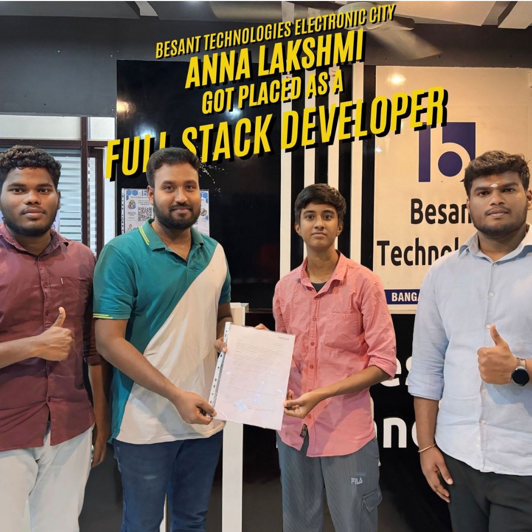 Fullstack course Placed Student