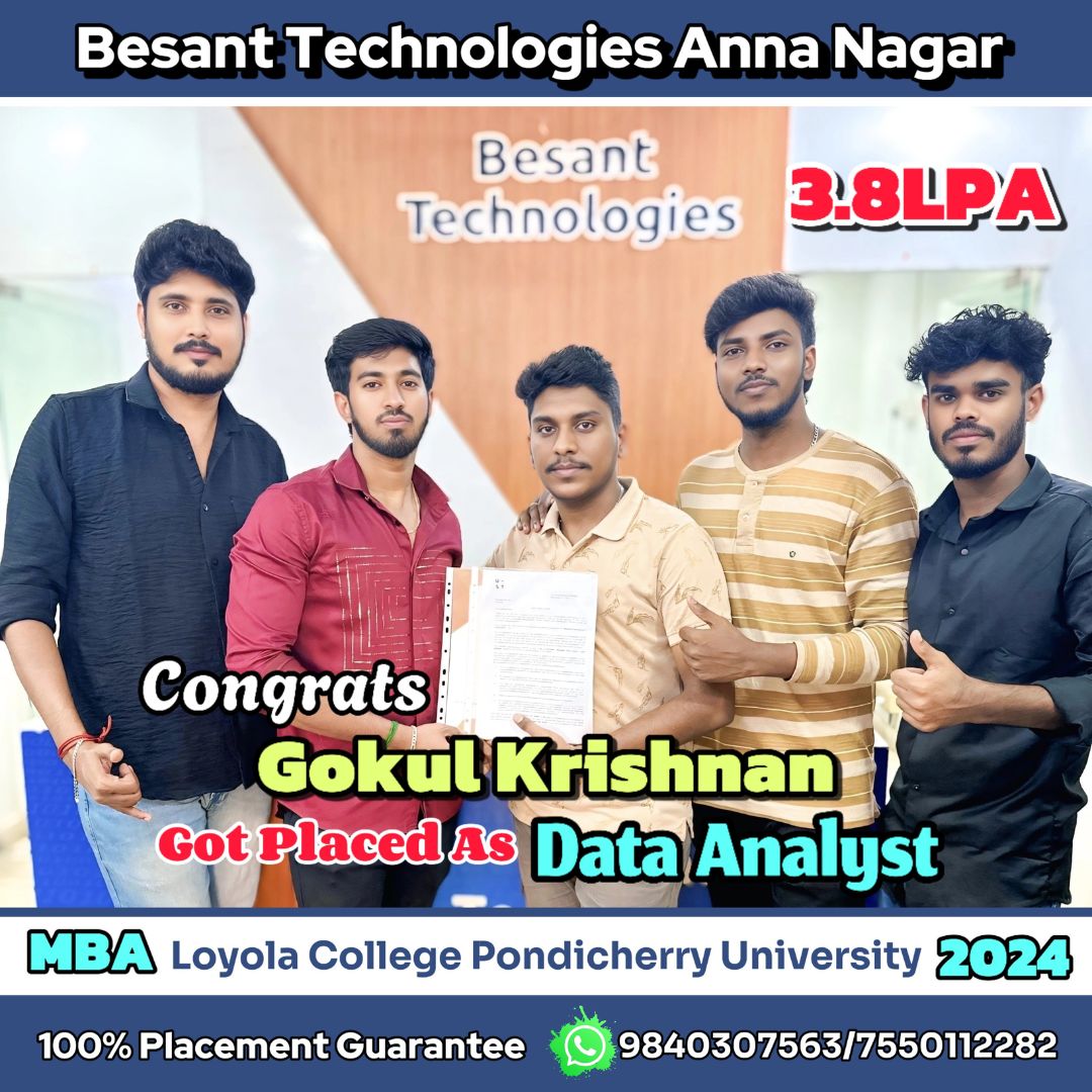 Data Analytics course placed student